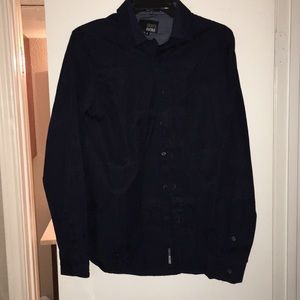 Dark Blue Casual Button Down